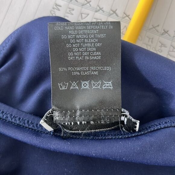 Scanlan Theodore High Rise Bikini Bottom Blue Navy - Picture 7 of 7